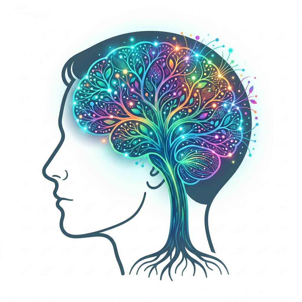 Illustrated brain visualization for our mission